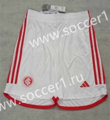 2023-2024 Brazil SC Internacional Home White Thailand Soccer Shorts-2886