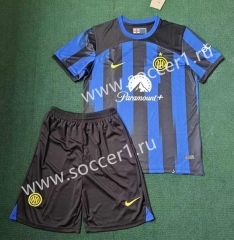 2023-2024 Correct Version Inter Milan Home Blue&Black Soccer Uniform-3454