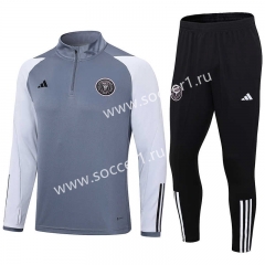 2023-2024 Inter Miami CF Light Gray Thailand Soccer Tracksuit-411