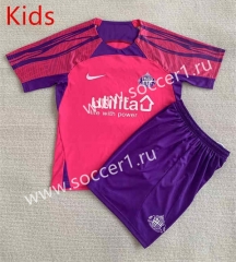 2023-2024 Sunderland AFC Away Pink Kids/Youth Soccer Uniform-AY
