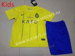 2023-2024 Al-Nassr FC Home Yellow Kids/Youth Soccer Unifrom-507