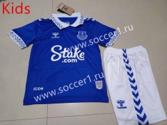 2023-2024 Everton Home Blue Kids/Youth Soccer Uniform-507