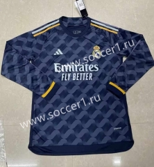 2023-2024 Real Madrid Away Royal Blue LS Thailand Soccer Jersey AAA-422