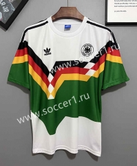 Retro Version 1990 Germany Away White&Green Soccer Jersey AAA-DD3