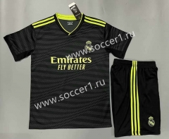 (Without Brand Logo) 2023-2024 Real Madrid Black Soccer Uniform-9031