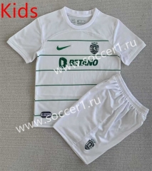 2023-2024 Sporting Clube de Portugal Away White Kid/Youth Soccer Uniform-AY