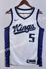 2024 Sacramento Kings Home White #5 NBA Jersey-311