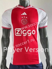 Player Version 2023-2024 Ajax Home Red&White Thailand Soccer Jersey AAA-518