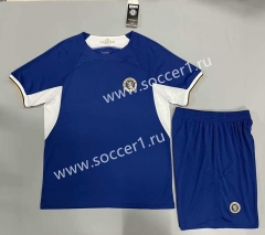 (Without Brand Logo) 2023-2024 Chelsea Home Blue Soccer Uniform-9031