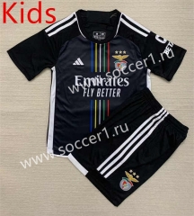 2023-2024 Benfica Away Black Kids/Youth Soccer Uniform-AY