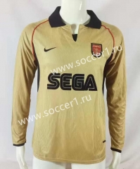 Retro Version 01-02 Arsenal Away Golden LS Thailand Soccer Jersey AAA-503