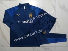 2023-2024 Olympique de Marseille Royal Blue Thailand Soccer Tracksuit-815