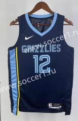 2023 Memphis Grizzlies Away Navy Blue #12 NBA Jersey-311