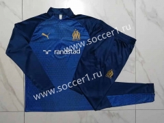 2023-2024 Olympique Marseille Cyan Thailand Soccer Tracksuit-815