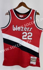 83-84 Portland Trail Blazers Mitchell&Ness Heat-pressed Red #22 NBA Jersey-311