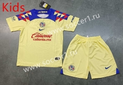 2023-2024 Club America Home Yellow Kids/Youth Soccer Uniform-8679