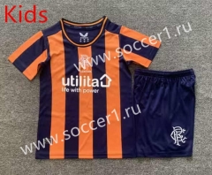 2023-2024 Rangers 2nd Away Blue&Yellow Stripe Kids/Youth Soccer Uniform-7809
