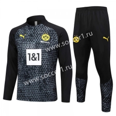 2023-2024 Borussia Dortmund Inkjet Black Thailand Soccer Tracksuit -815