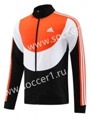 2023-2024 Adidas Black&White&Orange Thailand Soccer Jacket-LH