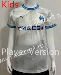 (Without Shorts) Player Version 2023-2024 Olympique de Marseille Home White Thailand Kids/Youth Soccer jersey-SJ