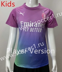(Without Shorts) Player Version 2023-2024 AC Milan 2nd Away Purple Thailand Kids/Youth Soccer jersey-SJ
