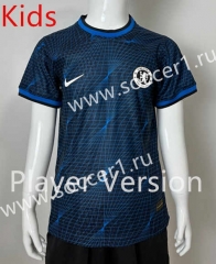 (Without Shorts) Player Version 2023-2024 Chelsea Away Blue&Black Thailand Kids/Youth Soccer jersey-SJ