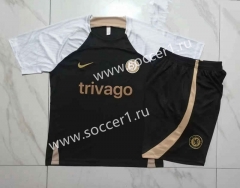 2023-2024 Chelsea Black Short-sleeved Thailand Soccer Tracksuit-815