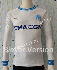 Player Version 2023-2024 Olympique Marseille Home White LS Thailand Soccer Jersey AAA-807