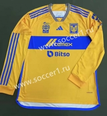 2023-2024 Tigres UANL Home Yellow LS Thailand Soccer Jersey AAA-912