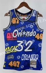 Reteo Version 94-95 Orlando Magic Mitchell&Ness Graffiti Blue #32 NBA Jersey-311
