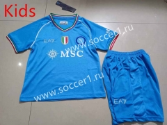 2023-2024 Napoli Home Blue Kid/Youth Soccer Uniform-507