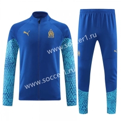 2023-2024 Olympique Marseille Blue Thailand Soccer Jacket Uniform-4627