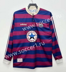 Retro Version 95-97 Newcastle United Away Blue&Red LS Thailand Soccer Jersey AAA-811