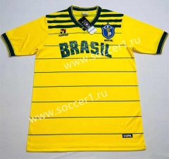 Retro Version 1984 Brazil Home Yellow Thailand Soccer Jersey AAA-2282