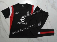 2023-2024 AC Milan Black Thailand Short-sleeved Tracksuit-815
