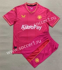 2023-2024 Wolverhampton Wanderers Goalkeeper Pink Soccer Uniform-AY