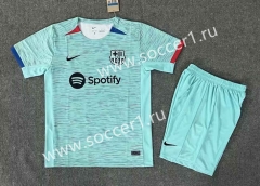 2023-2024 Barcelona 2nd Away Blue Soccer Uniform-8975