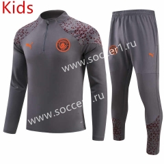 2023-2024 Manchester City Grey Kids/Youth Soccer Tracksuit-GDP