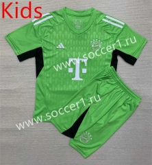 2023-2024 Bayern München Goalkeeper Green Kids/Youth Soccer Uniform-AY