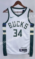 2023 Milwaukee Bucks Home White #34 NBA Jersey-311