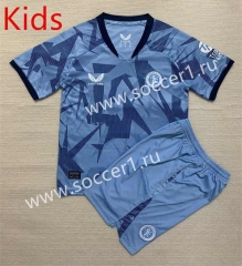 2023-2024 Aston Villa 2nd Away Blue Kids&Youth Soccer Uniform-AY