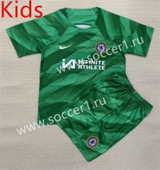 2023-2024 Chelsea Goalkeeper Green Kid/Youth Soccer Uniform-507