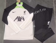 (S-3XL) 2023-2024 Liverpool Grey&White Thailand Soccer Tracksuit-GDP