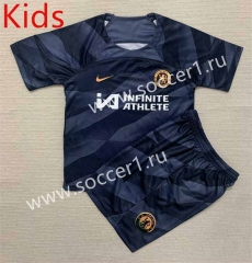 2023-2024 Chelsea Goalkeeper Black&Grey Kid/Youth Soccer Uniform-AY