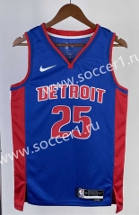2023-2024 Detroit Pistons Away Blue #25 NBA Jersey-311