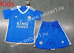 2023-2024 Leicester City Home Blue Kids/Youth Soccer Uniform-8679