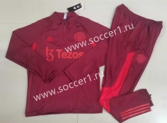 (S-3XL) 2023-2024 Manchester United Date Red Thailand Soccer Tracksuit-GDP