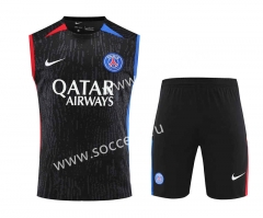 2023-2024 Paris SG Black&Blue Thailand Training Soccer Vest Uniform-418