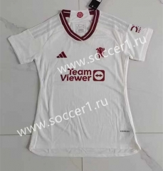 2023-2024 Manchester United 2nd Away White Women Thailand Soccer jersey AAA-708