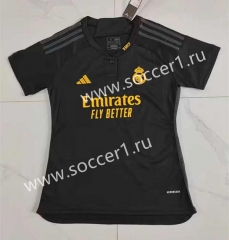 2023-2024 Real Madrid 2nd Away Black Thailand Women Soccer Jersey